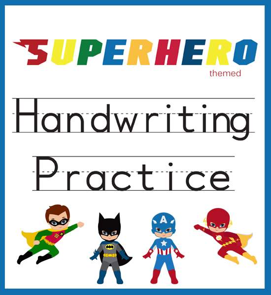 Superhero Themed Handwriting Practice