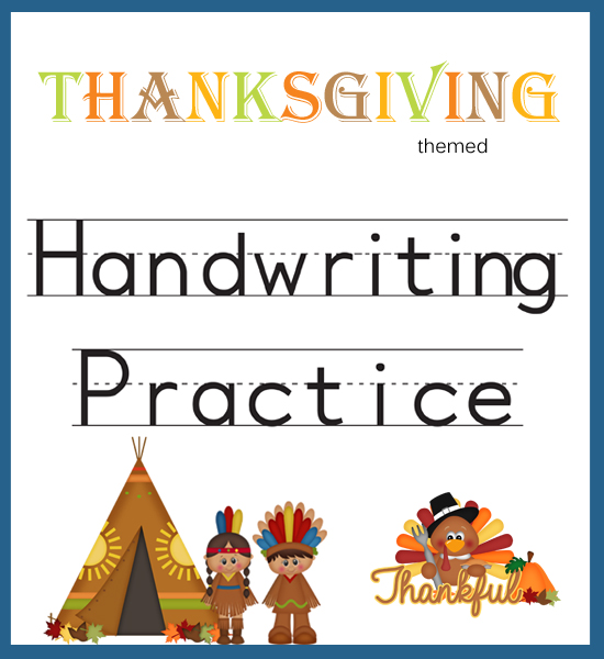 Handwriting Practice Thanksgiving Themed