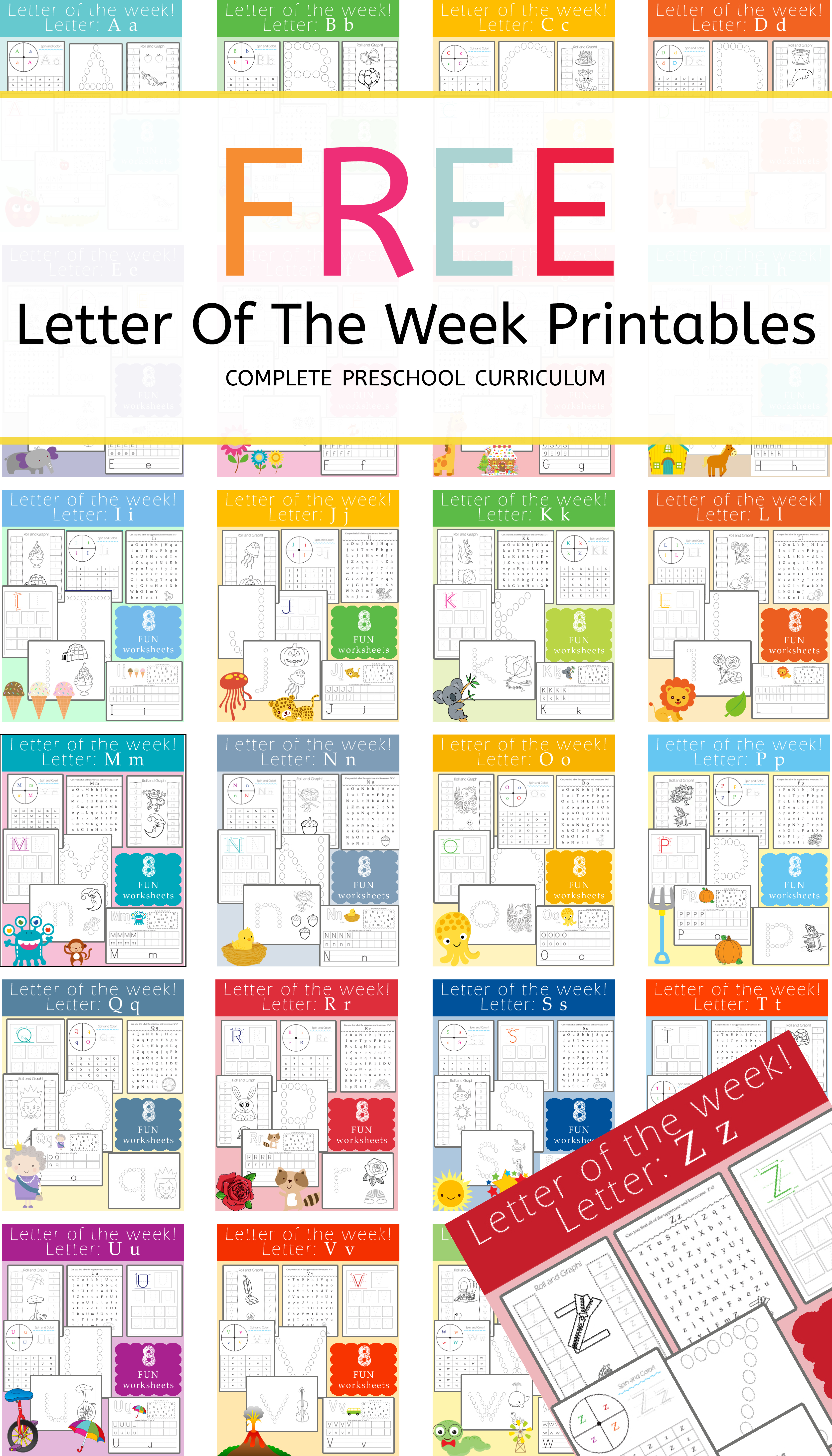 FREE Letter Of The Week Printables Letter Z Preschool Curriculum