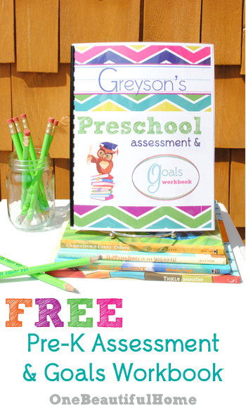 Free Printable Preschool Assessment & Goals Workbook!!