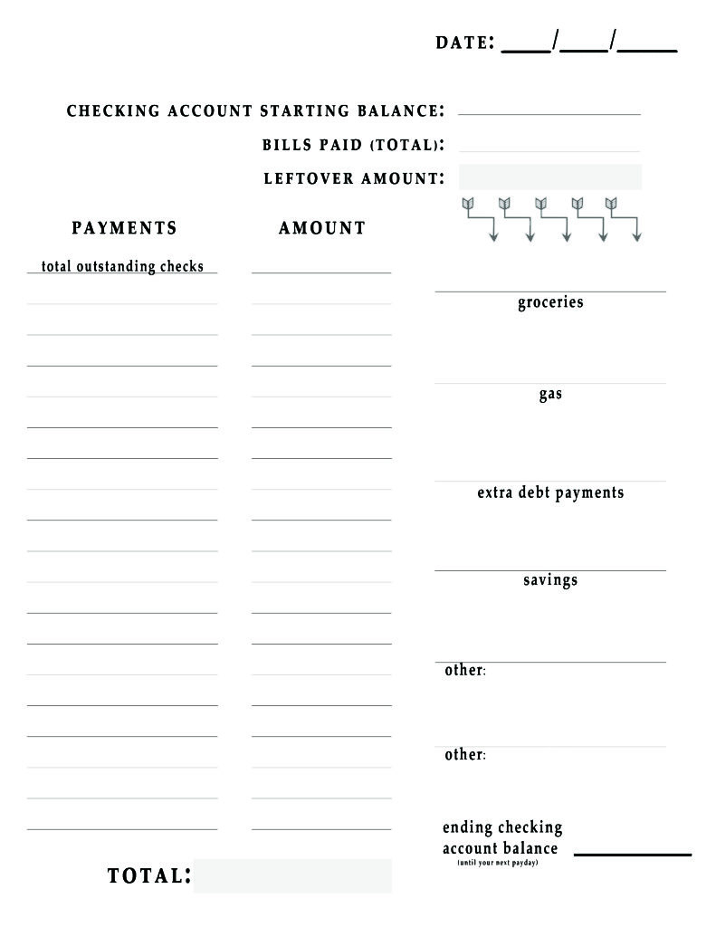Bill Pay Worksheet to keep your budget on track all month long - from One Beautiful Home Blog