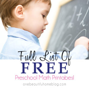 Full list of preschool math printables