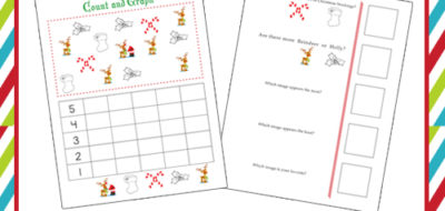Preschool Math -Count and Graph - Christmas Themed
