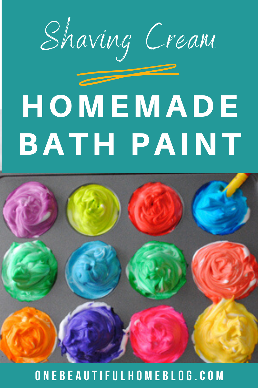 Homemade Bath Paint with Shaving Cream {So Easy!} - One Beautiful Home