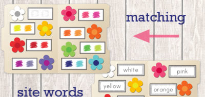 Teaching color matching and site words all from one lap book!