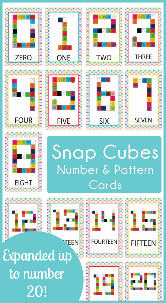 Snap Cube Number Cards 0-20